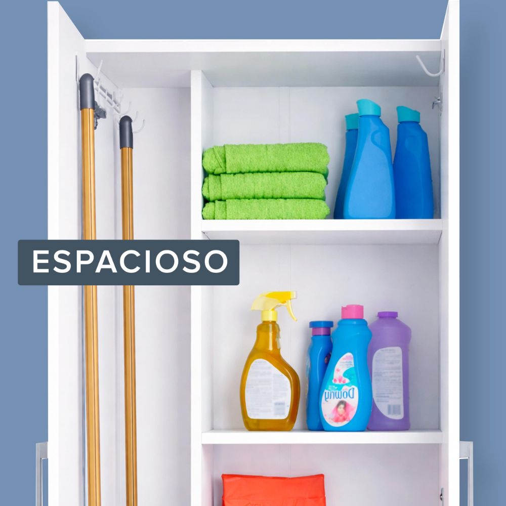 Marctani Armario Escobero Interior, Blanco, Melamina, 170x61x32 cm
