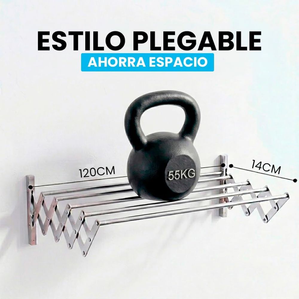Detalle de las 5 barras de acero inoxidable resistentes al óxido.